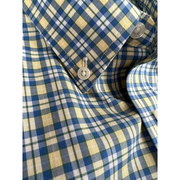 LL Bean Mens Shirt Size L Tall Traditional Fit Button Down Yellow Plaid Cotton - Picture 4 of 8